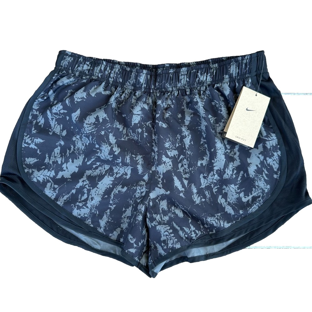 Nike Womens Size L Black Running Shorts Brief Lined Dri Fit Elastic Waist‎ NEW